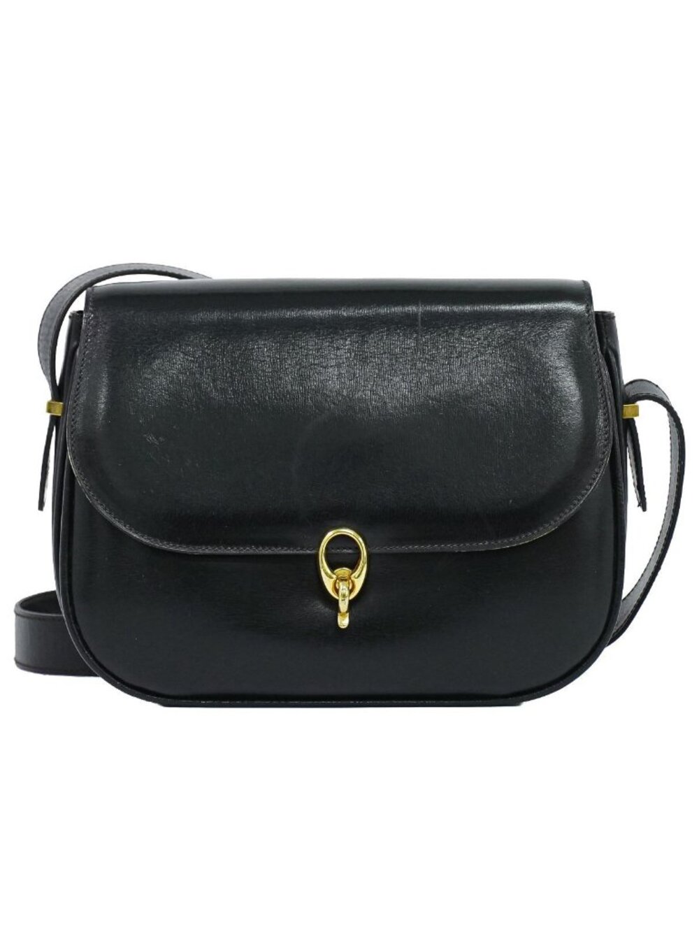 Celine Leather Shoulder Bag Pochette Black